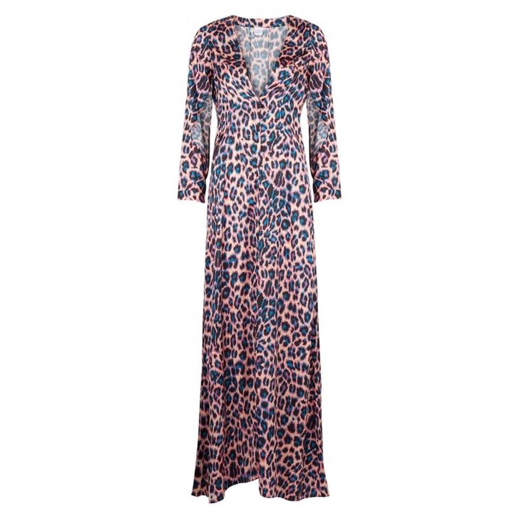 WEST SEVENTY NINE Willow Leopard-print Satin Maxi Dress
