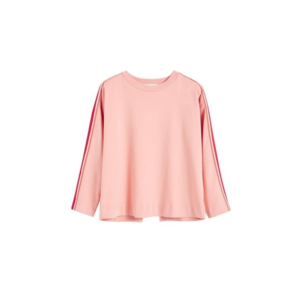 Chinti & Parker Pink Open Back Brushed Cotton Sweatshirt