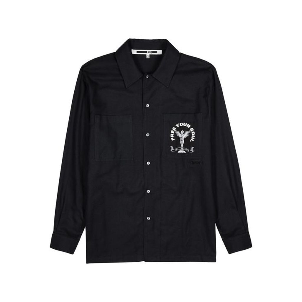 McQ Alexander McQueen Black Brushed Cotton Shirt