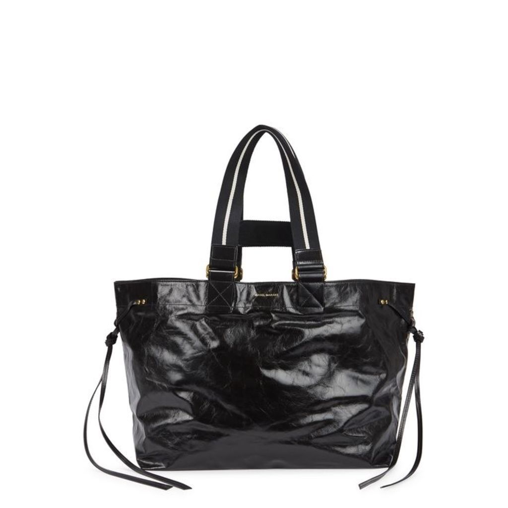 Isabel Marant Wardy Black Glossed Leather Tote