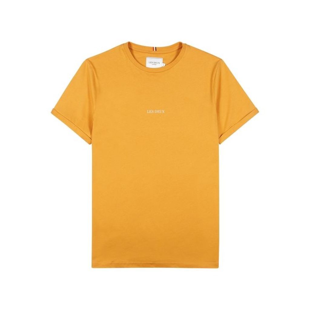 Les Deux Mustard Logo-printed Cotton T-shirt