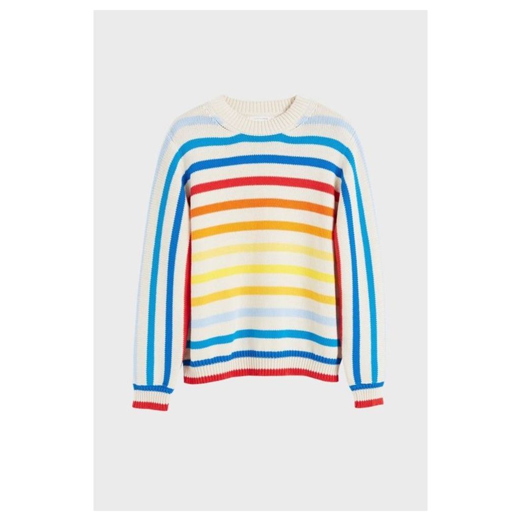 Chinti & Parker Rainbow Breton Stripe Chunky Knit Sweater