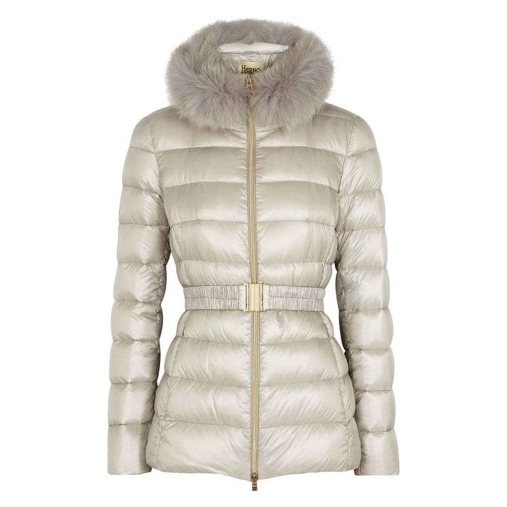 Herno Iconic Claudia Fur-trimmed Shell Jacket