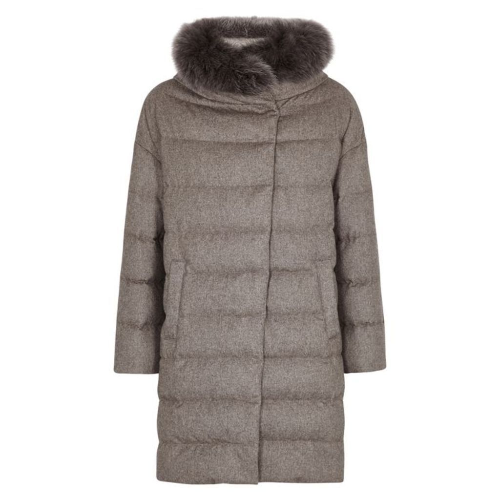 Herno Quilted Silk And Cashmere-blend Coat