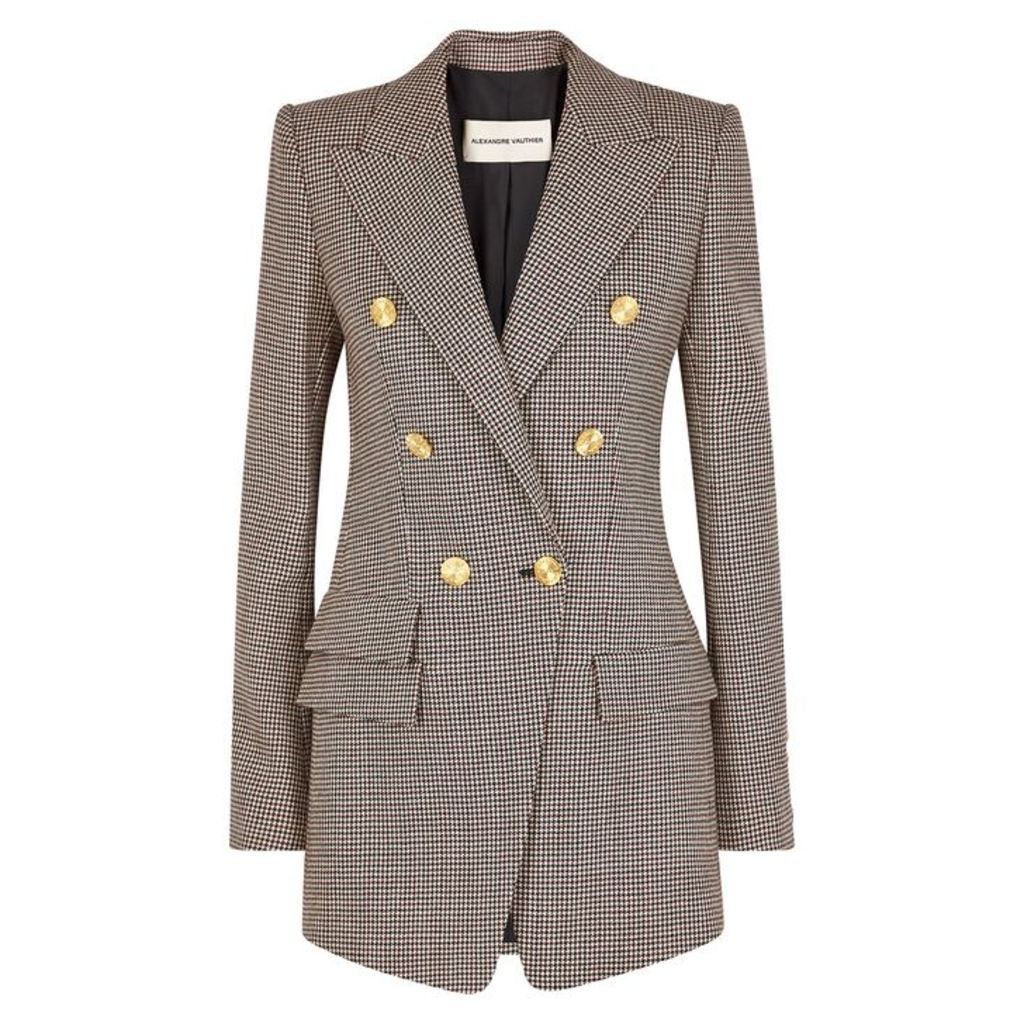 Alexandre Vauthier Checked Double-breasted Wool Jacket