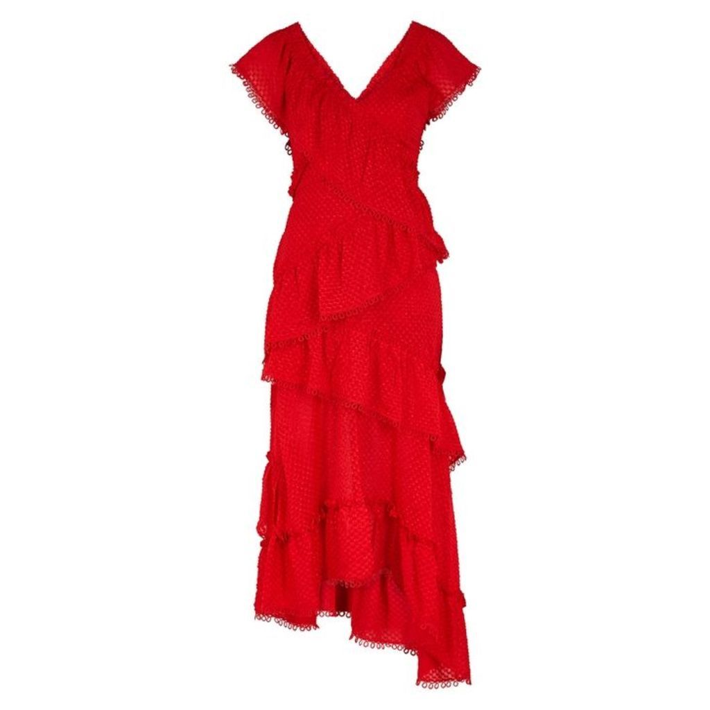 THREE FLOOR Red Fil Coupé Dress