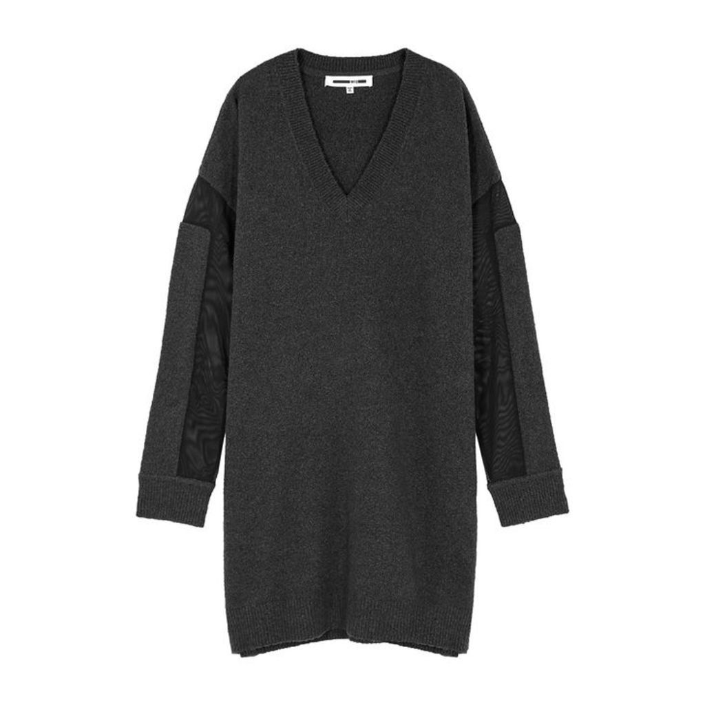 McQ Alexander McQueen Charcoal Jersey Sweatshirt Dress