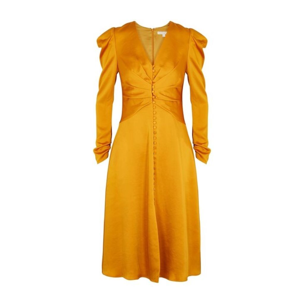 Jonathan Simkhai Yellow Satin Midi Dress