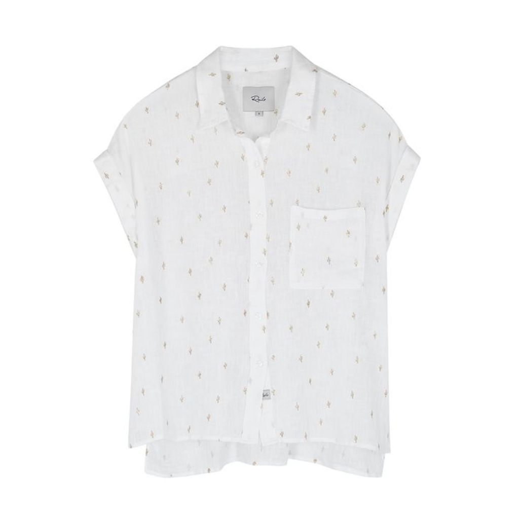 Rails White Cactus-embroidered Shirt
