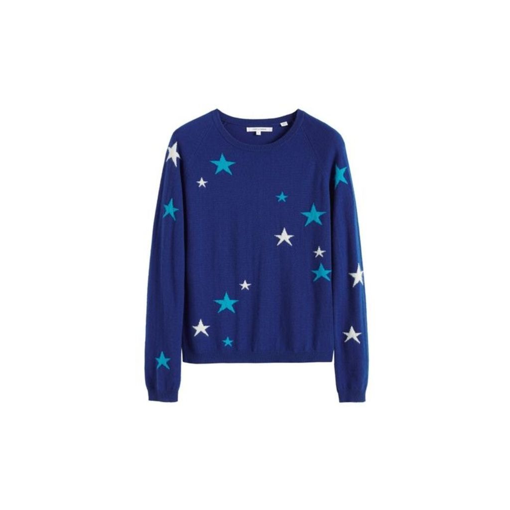 Chinti & Parker Blue Tonal Star Cashmere Sweater