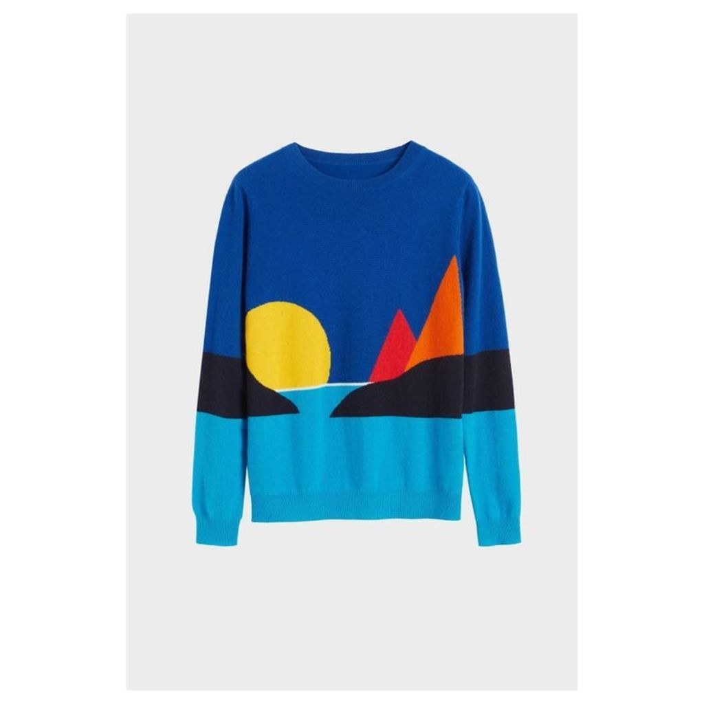 Chinti & Parker Blue Seascape Cashmere Sweater