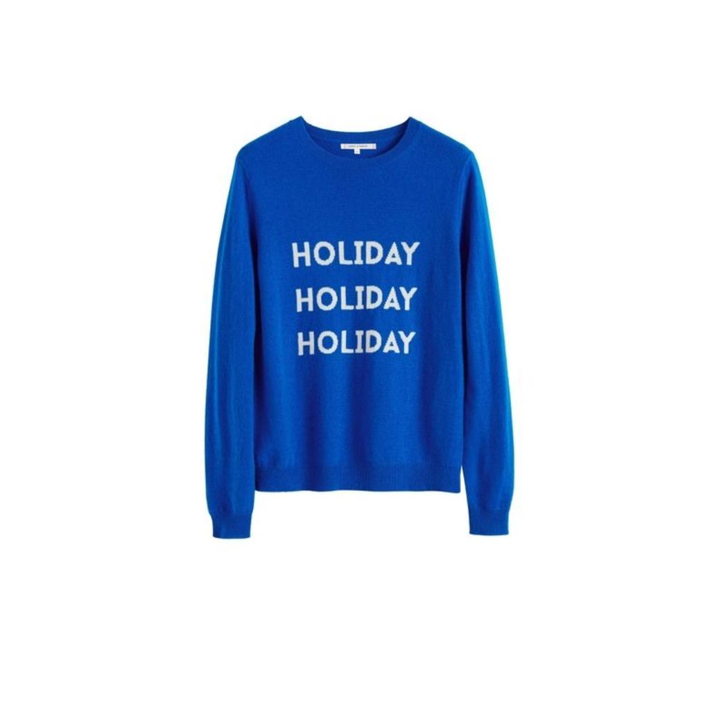 Chinti & Parker Royal-blue Holiday Wool-cashmere Sweater
