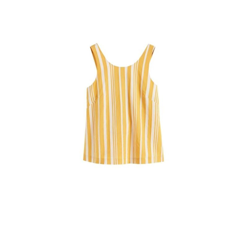 Chinti & Parker Yellow Striped Parasol Tie Back Top