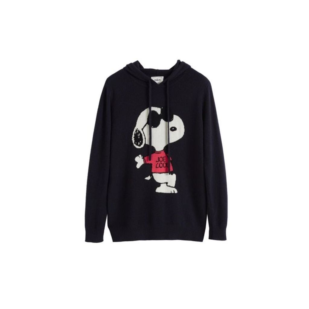 Chinti & Parker Navy Snoopy Be Cool Cashmere Hoodie