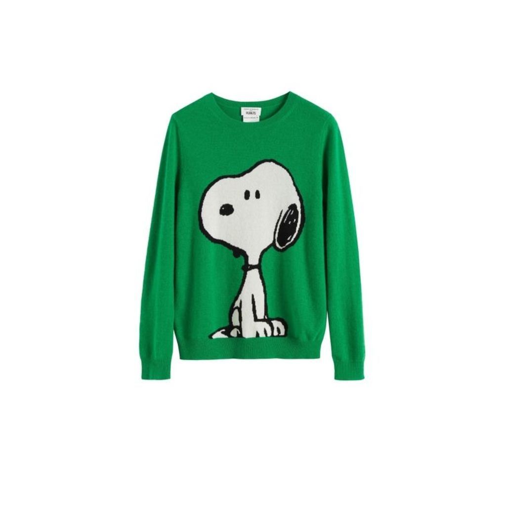 Chinti & Parker Green Classic Snoopy Wool-cashmere Sweater