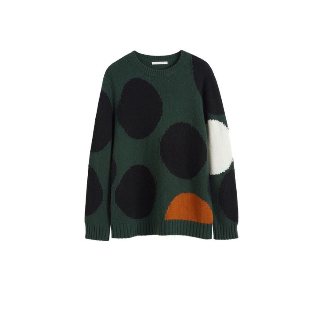 Chinti & Parker Green Dot Wool-cashmere Sweater