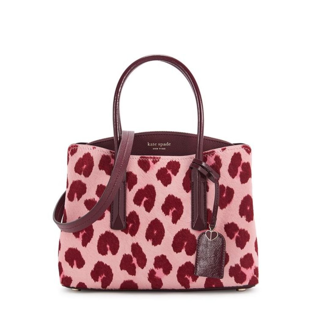 Kate Spade New York Margaux Pink And Red Calf Hair Top Handle Bag