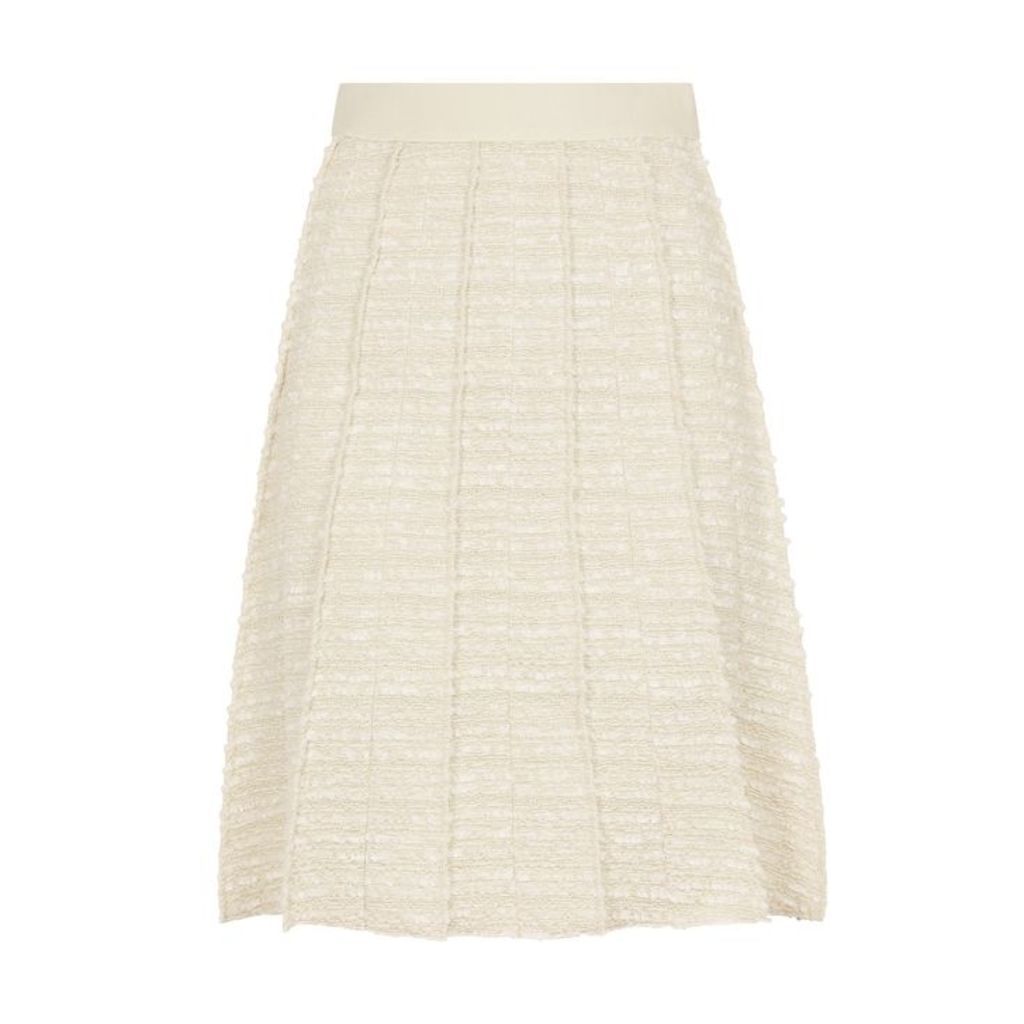 Giambattista Valli Stone Pleated Bouclé Tweed Skirt