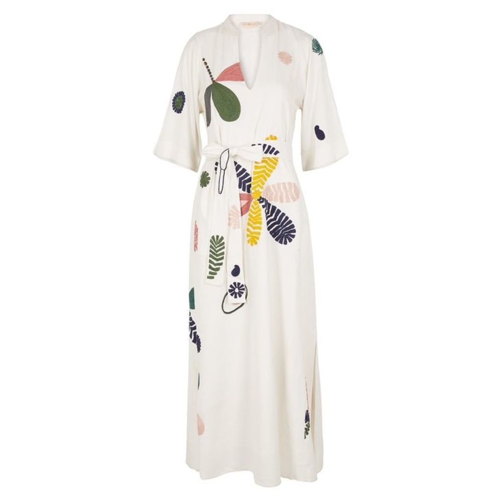 Tory Burch Ivory Embroidered Dress