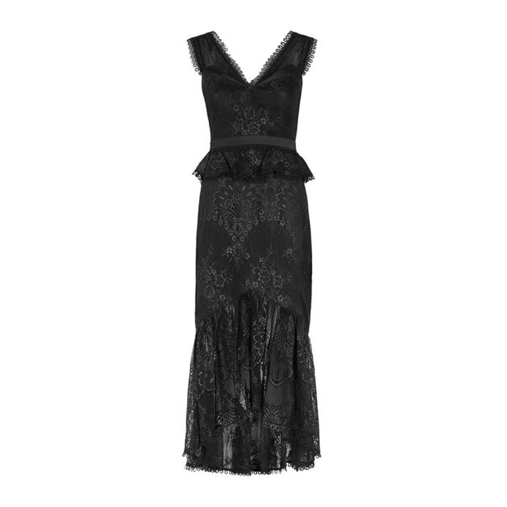 THREE FLOOR Hypnotic Black Metallic Lace Dress