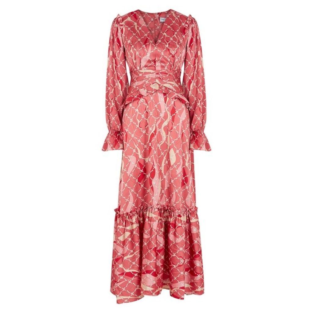 THREE FLOOR Fantasist Pink Printed Satin Dress