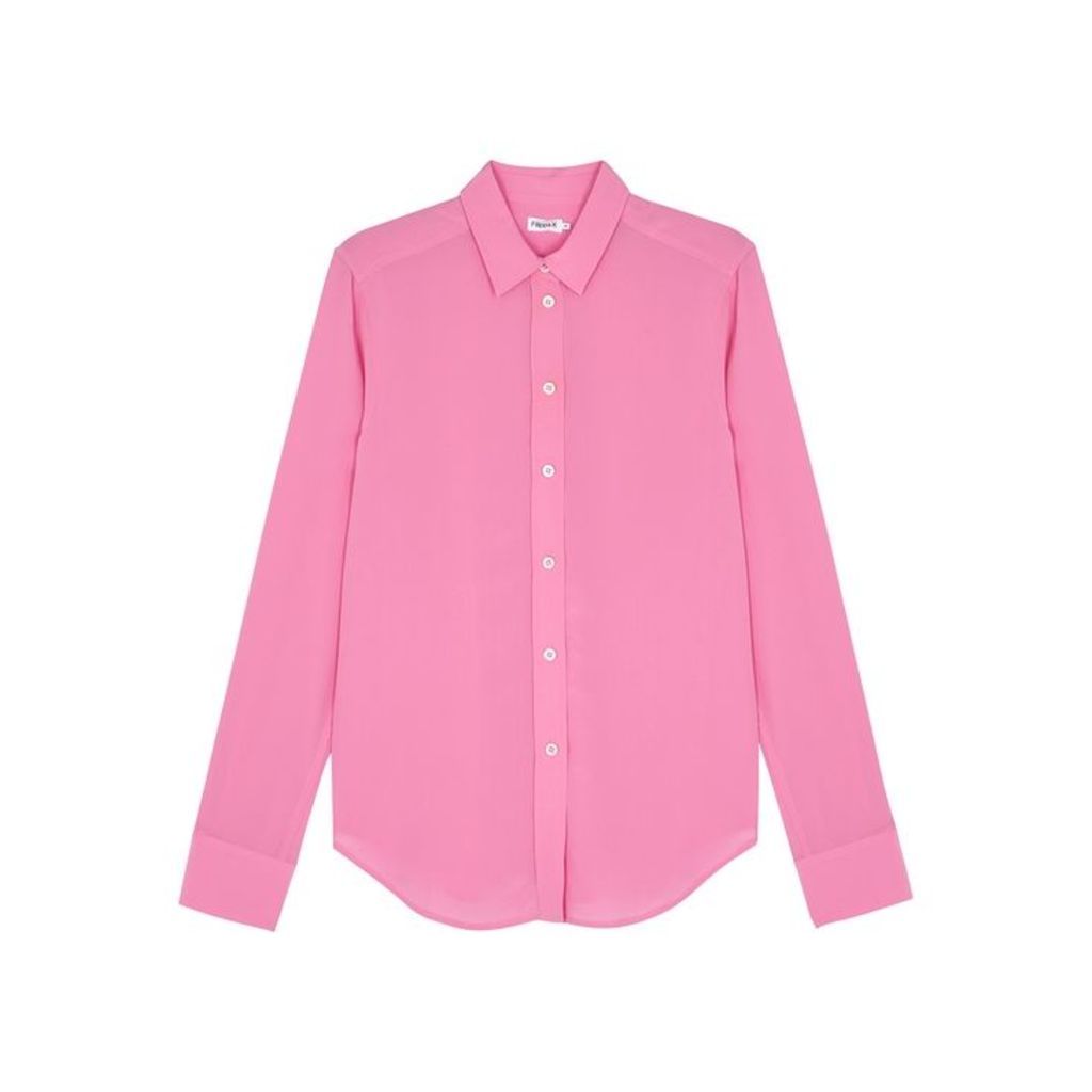 Filippa K Pink Silk Crepe De Chine Shirt