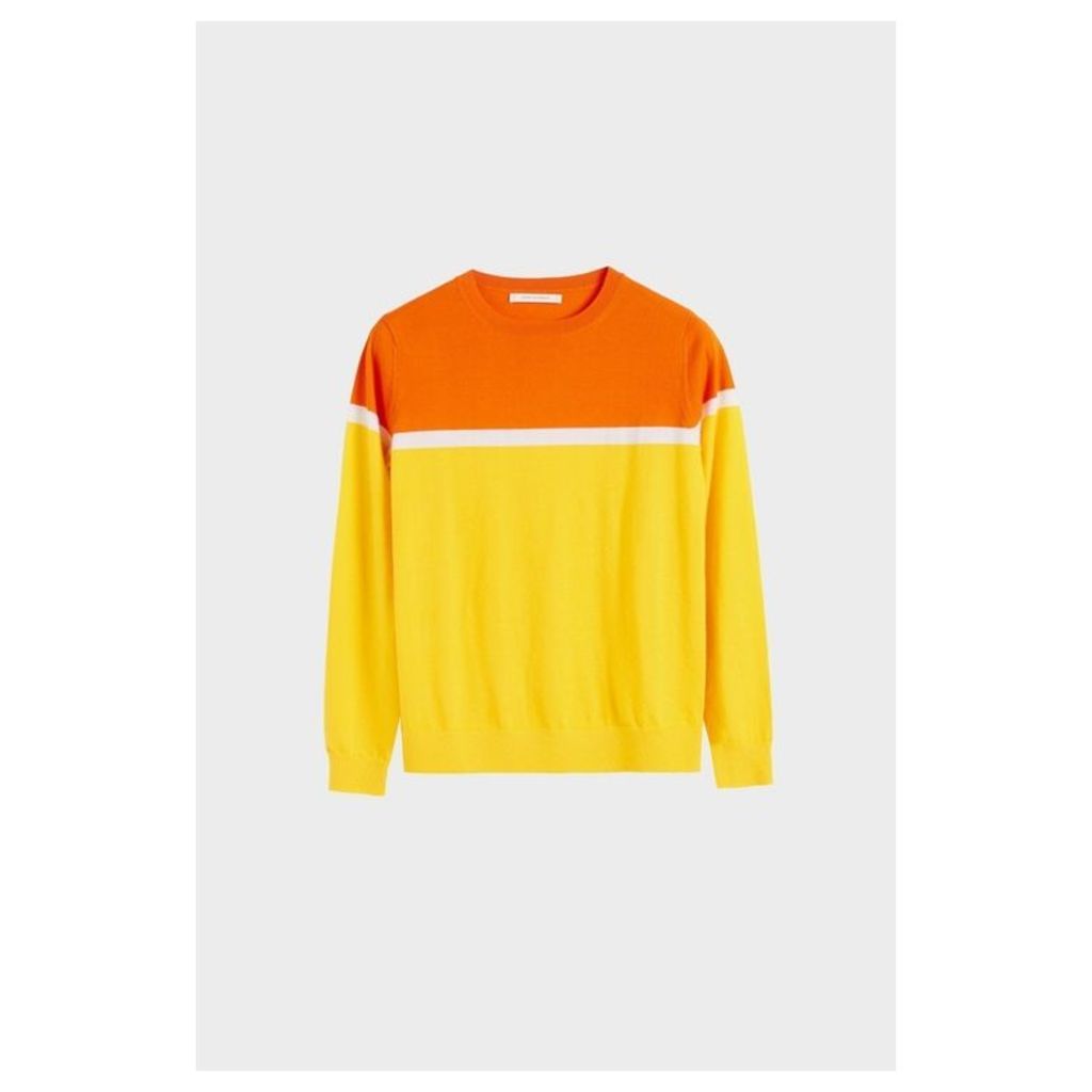 Chinti & Parker Yellow Colour Block Cashmere Sweater