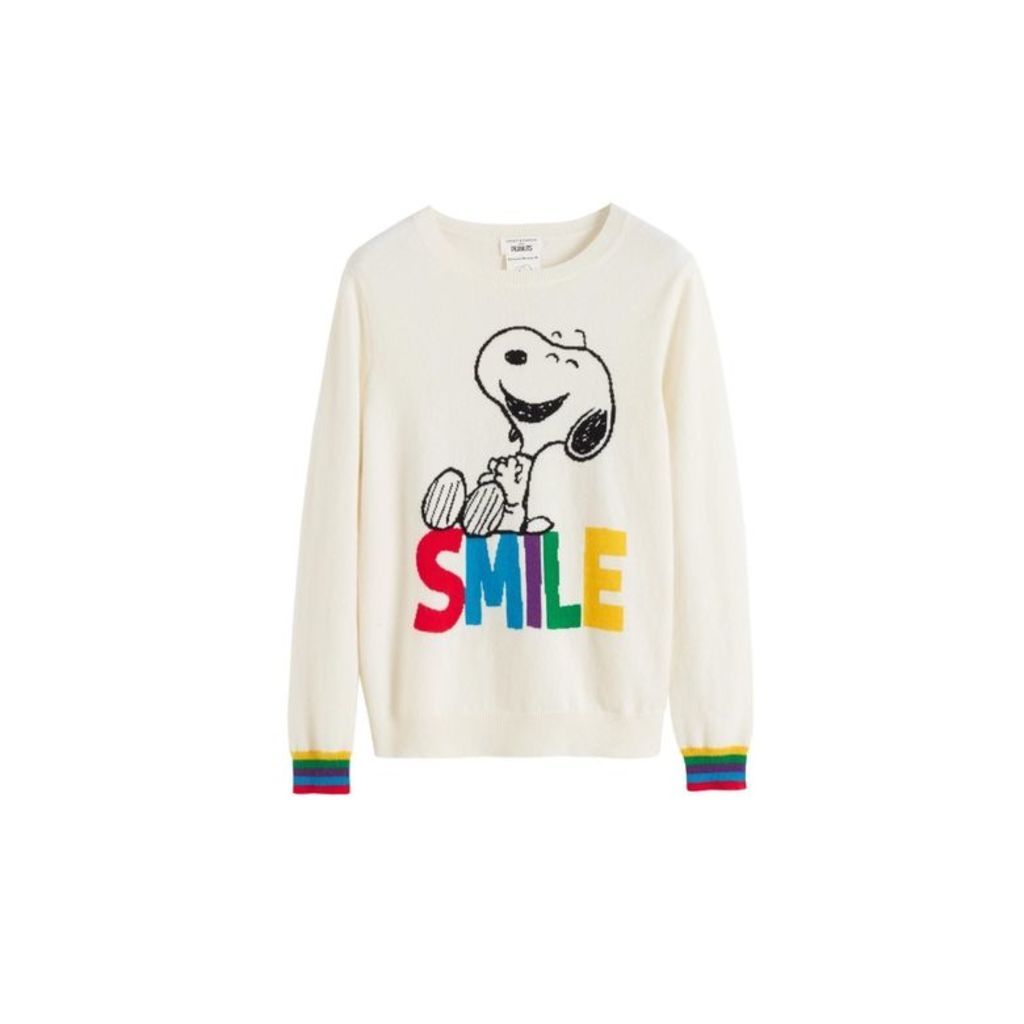Chinti & Parker Cream Snoopy Smile Cashmere Sweater