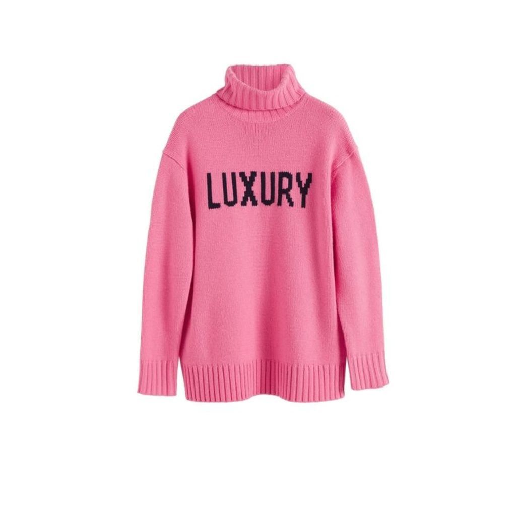 Chinti & Parker Pink Luxury Cashmere Rollneck Sweater