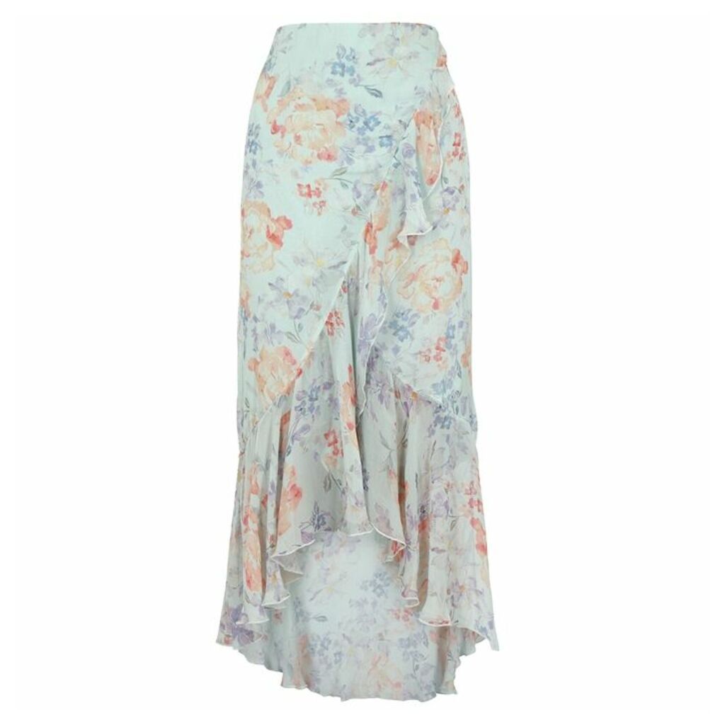 Alice + Olivia Caily Floral-print Chiffon Wrap Skirt