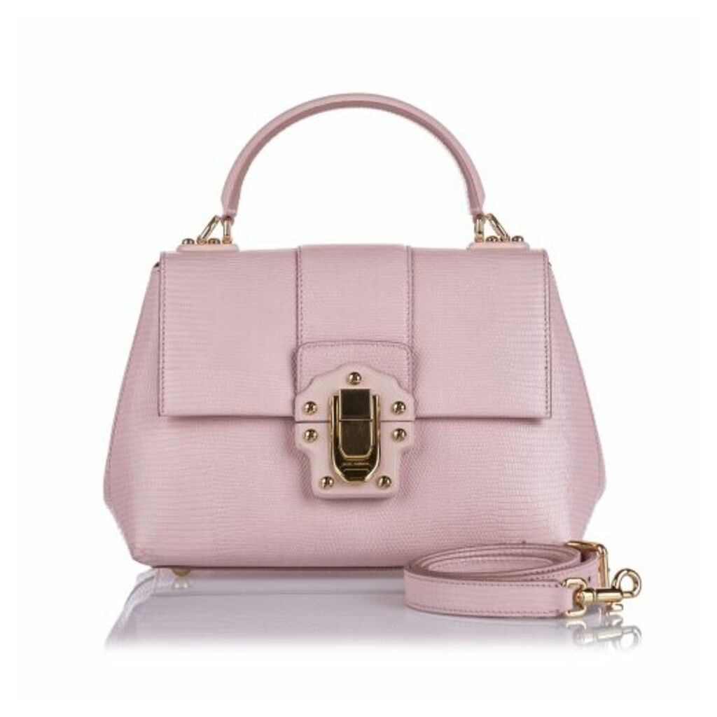 Dolce & Gabbana Pink Leather Lucia Satchel