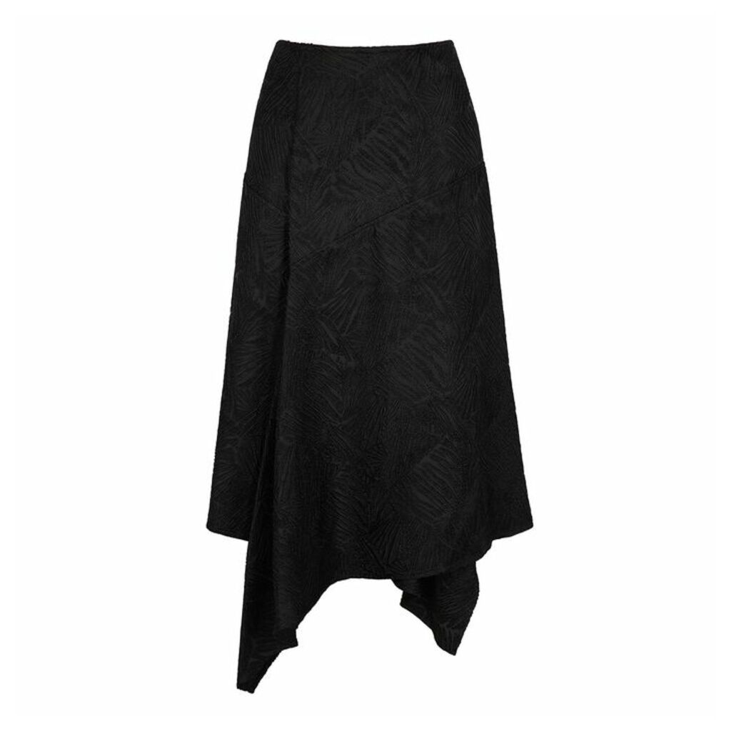 BY MALENE BIRGER Dharma Black Leaf-jacquard Midi Skirt