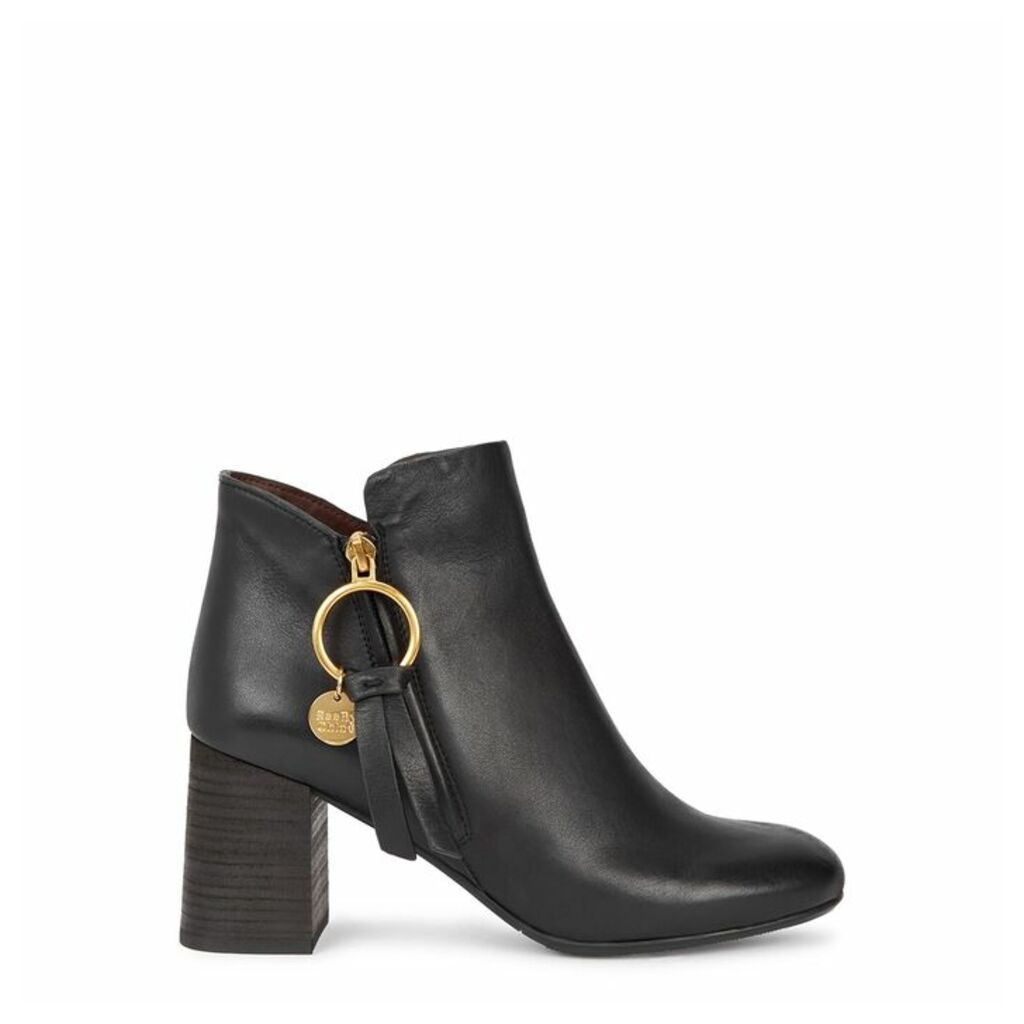 See By Chloé Louise 50 Black Leather Ankle Boots