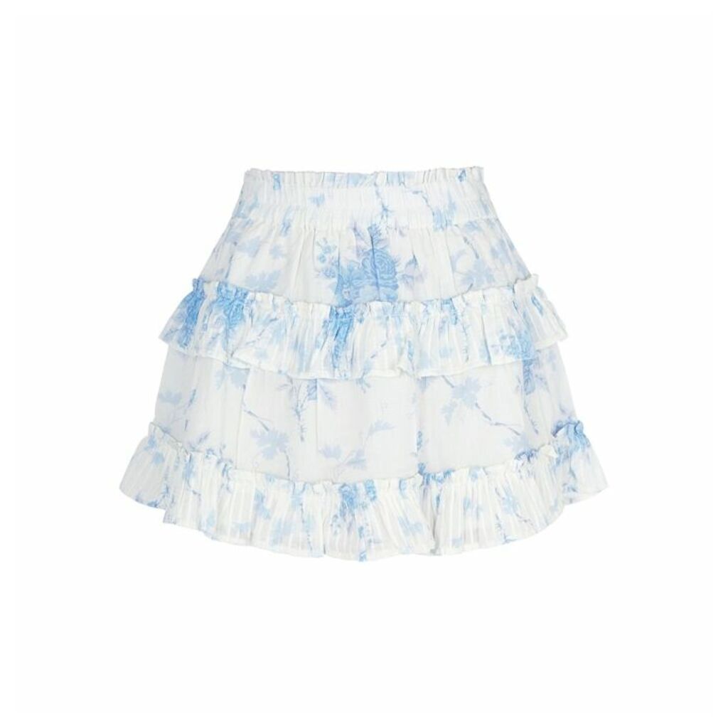 LoveShackFancy Bliss Floral-print Cotton Mini Skirt