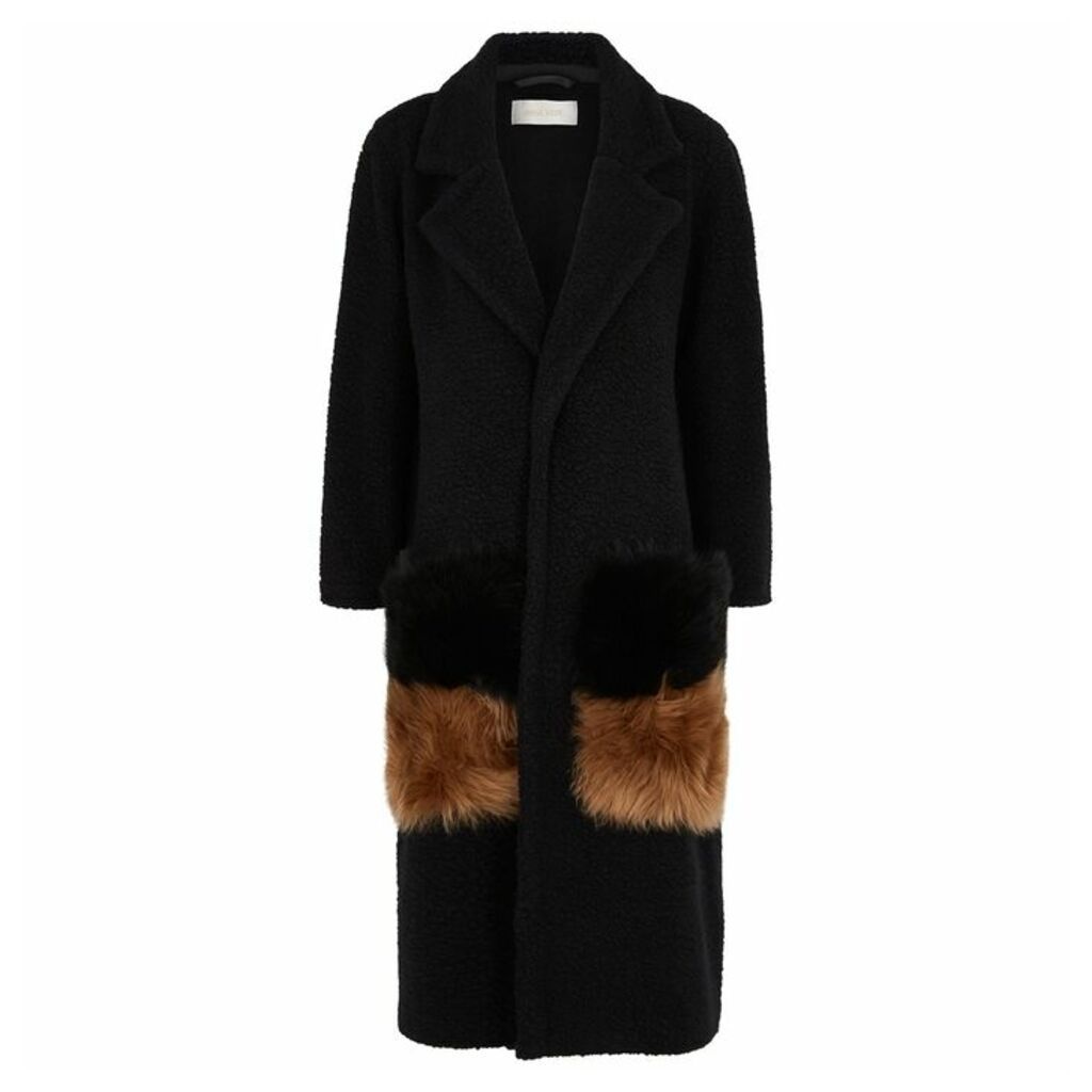 Anne Vest Black Fur-trimmed Bouclé Jacket