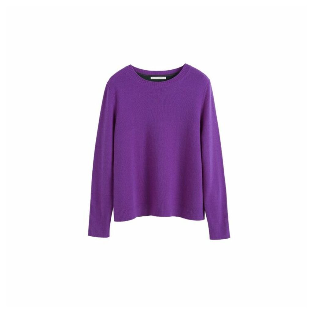 Chinti & Parker Purple Ribbed Back Cashmere Sweater