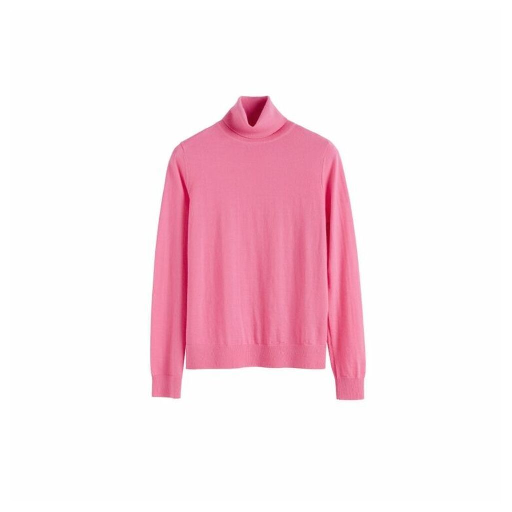 Chinti & Parker Pink Rollneck Cashmere Pop Sweater