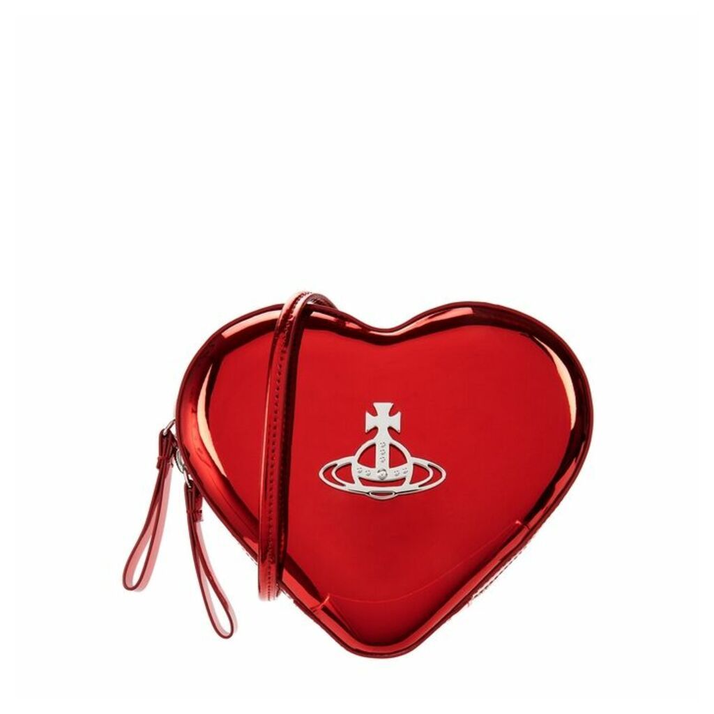 Vivienne Westwood Johanna Metallic Red Heart Cross-body Bag