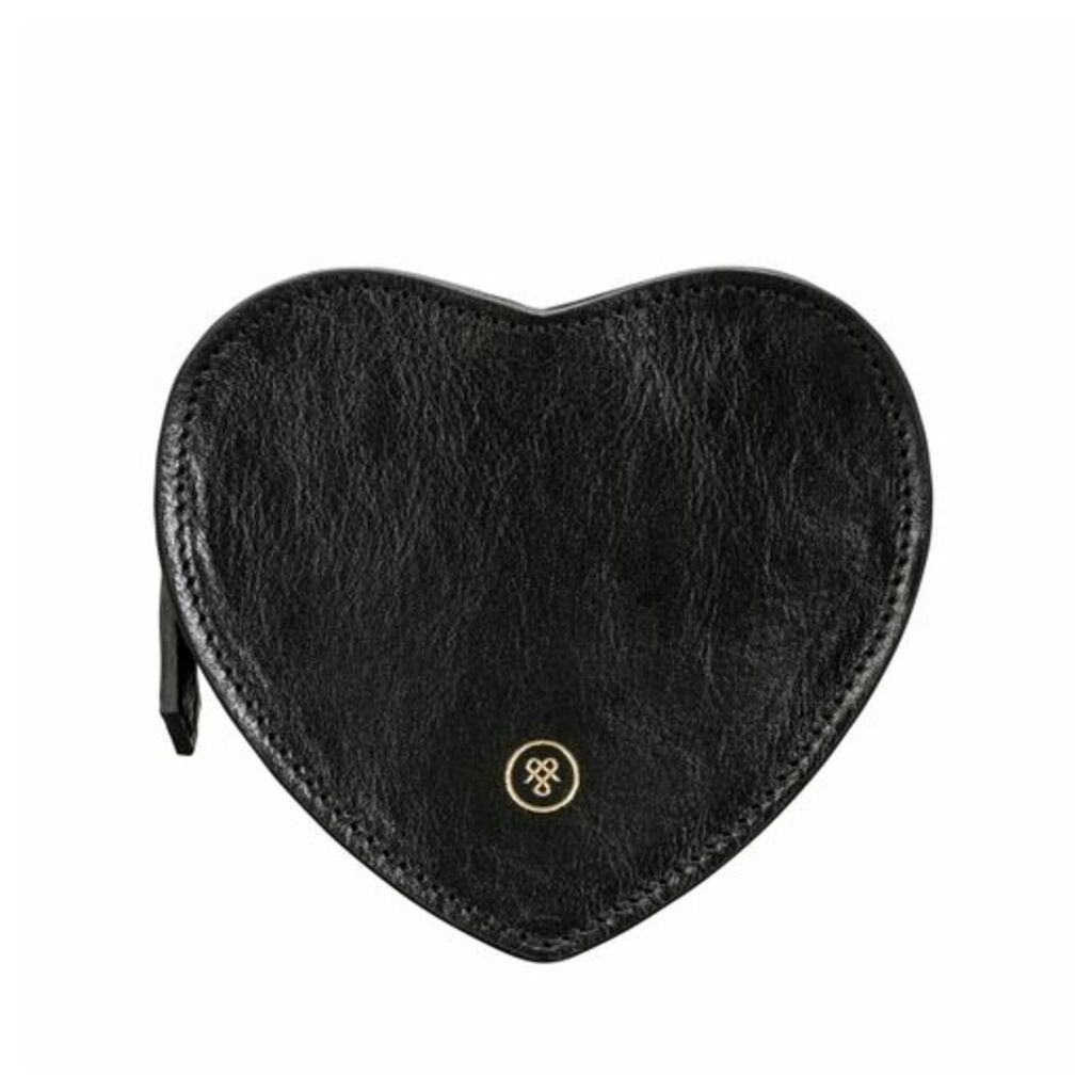 Maxwell Scott Bags Maxwell Scott Leather Heart Handbag Organiser - Mirabellal Black