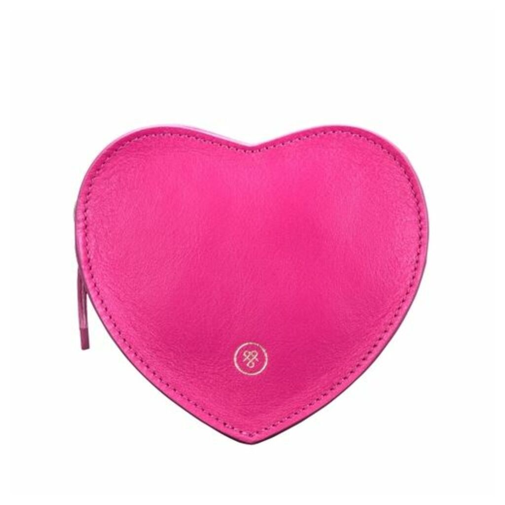 Maxwell Scott Bags Hot Pink Heart Shaped Leather Handbag Organiser