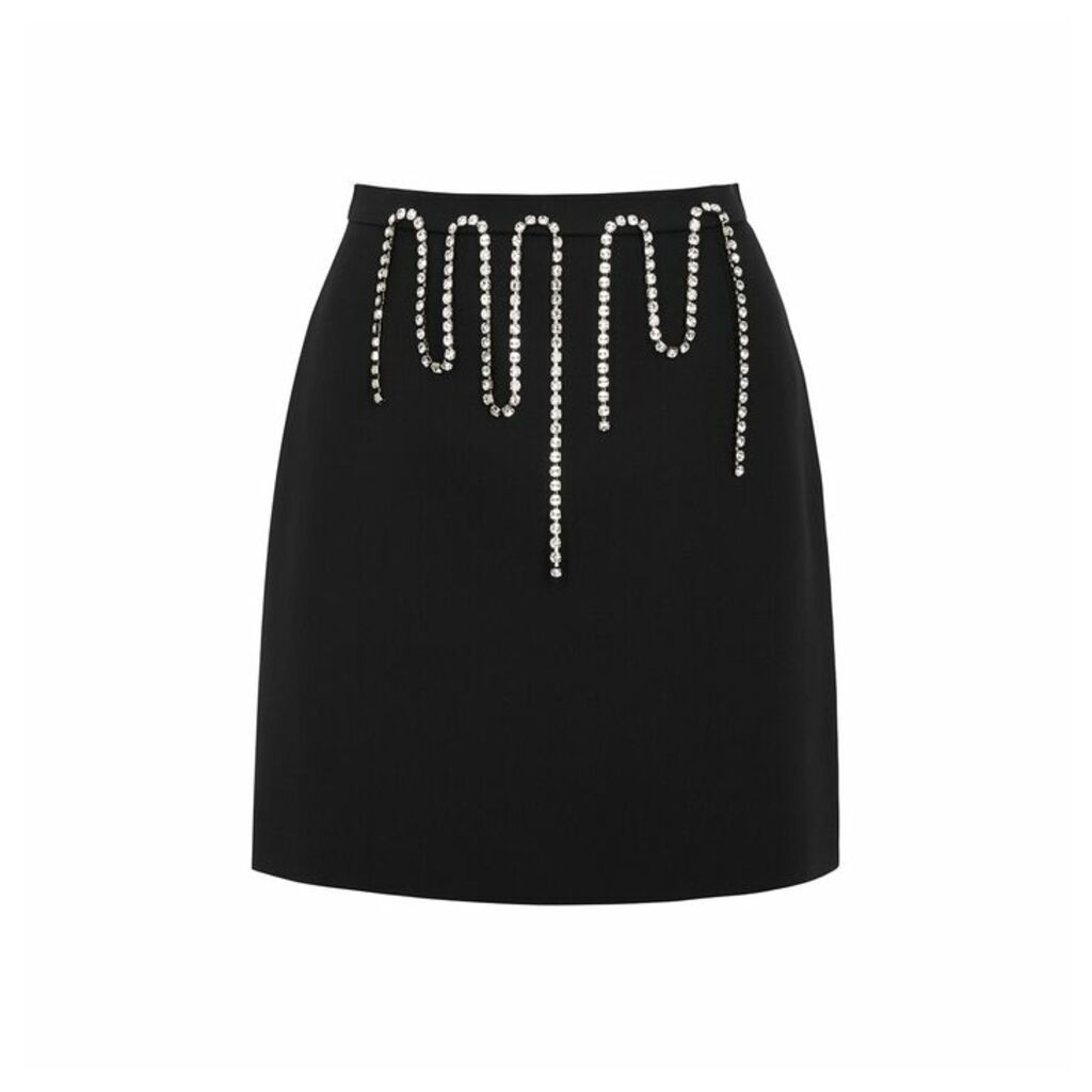 Christopher Kane Black Crystal-embellished Mini Skirt