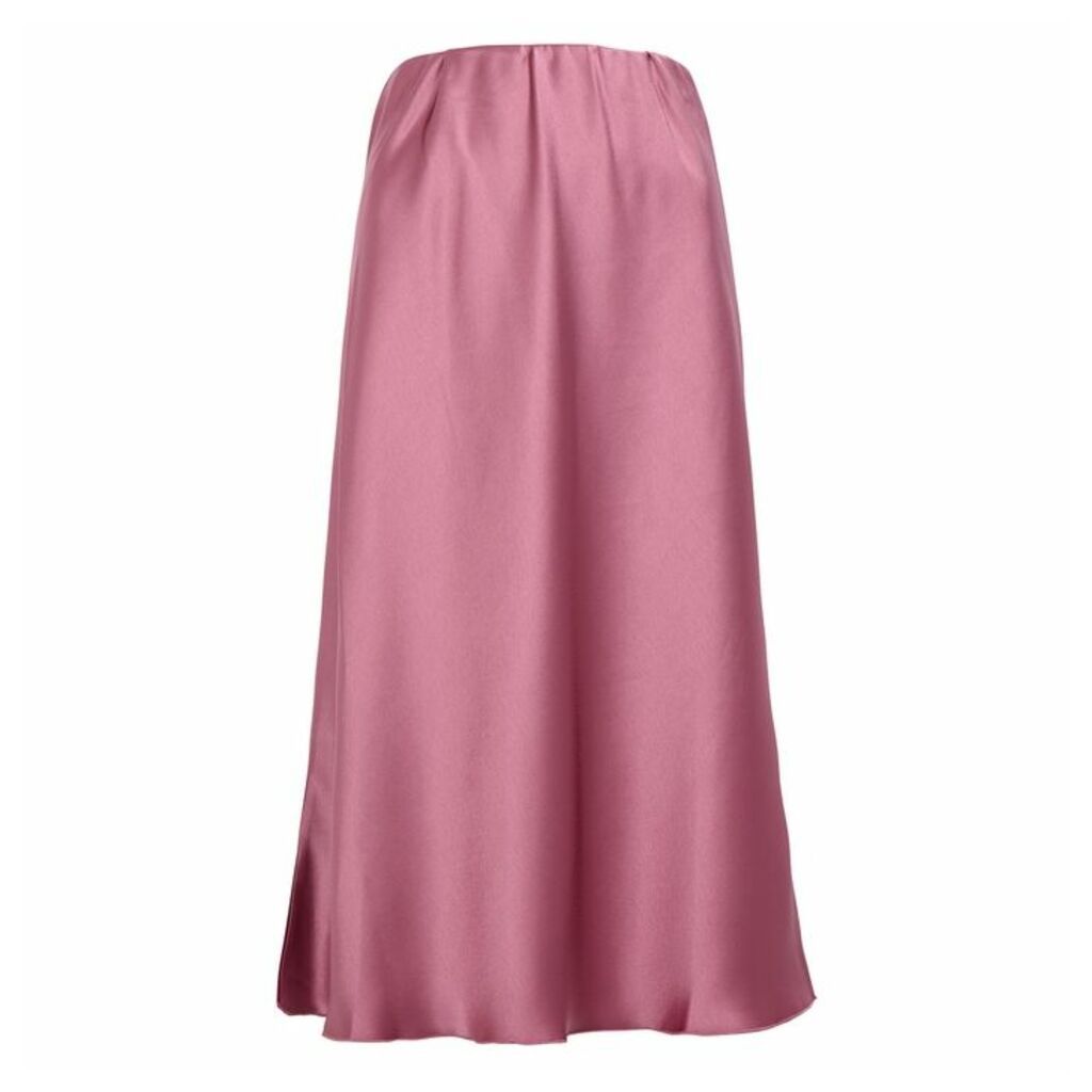 Nanushka Zarina Dusky Pink Satin Midi Skirt