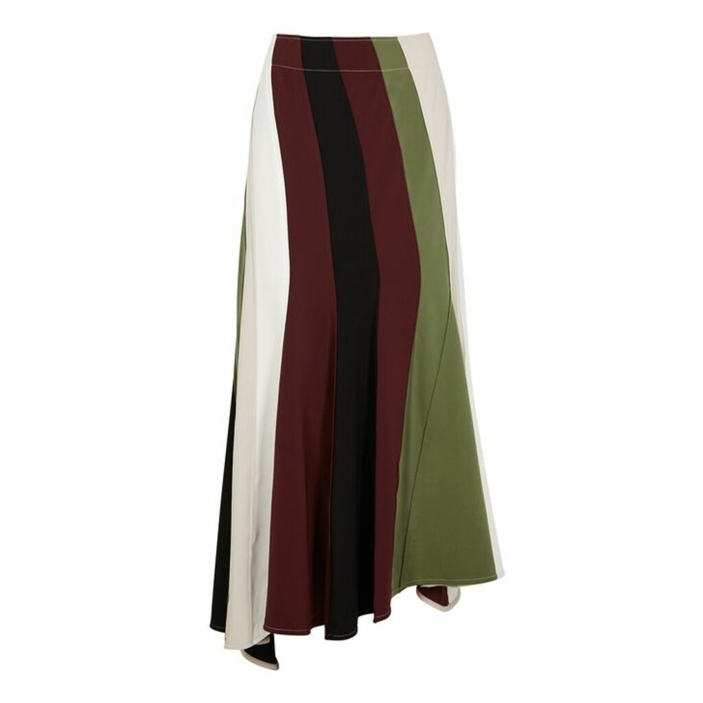 JW Anderson Asymmetric Striped Panel Midi Skirt