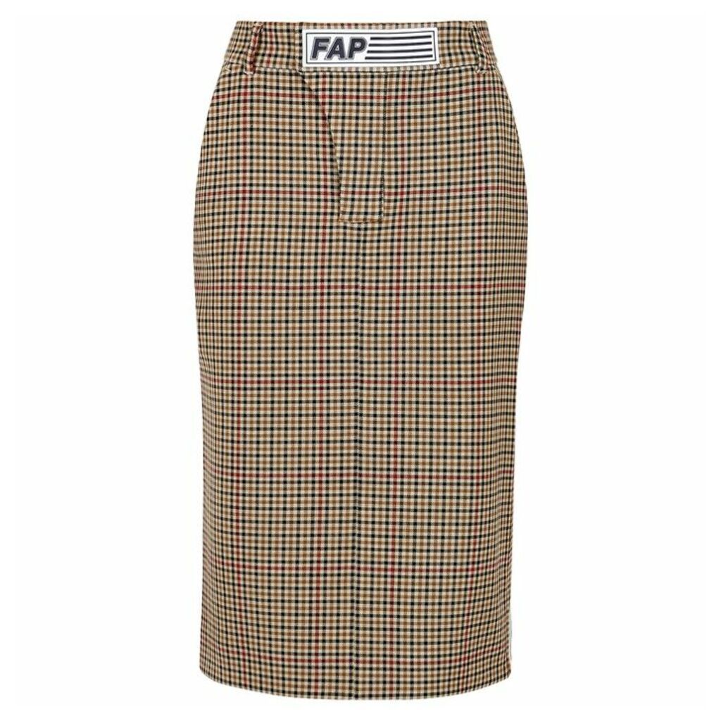 Filles à Papa Shaun Checked Stretch-twill Pencil Skirt