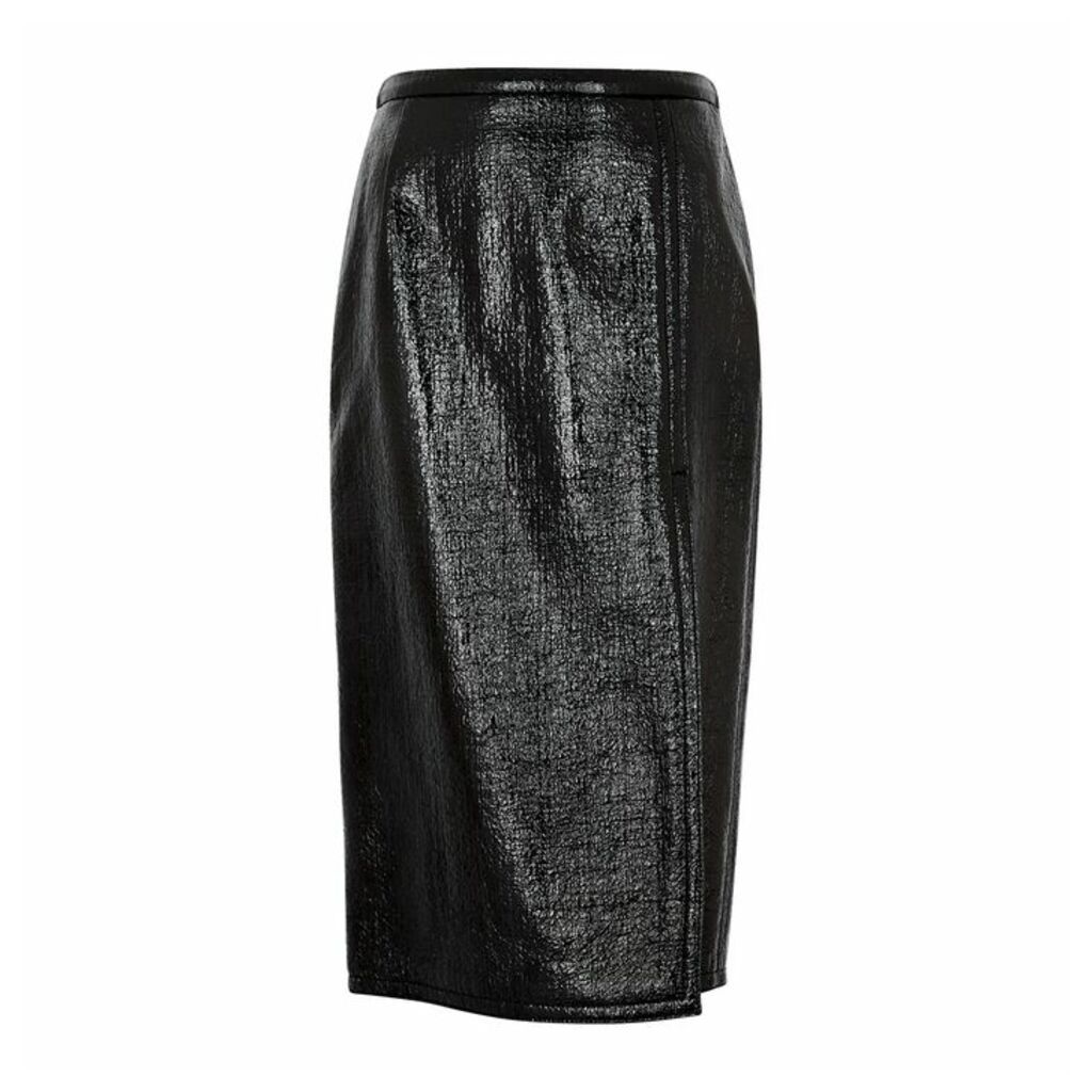 No.21 Black PVC-coated Pencil Skirt