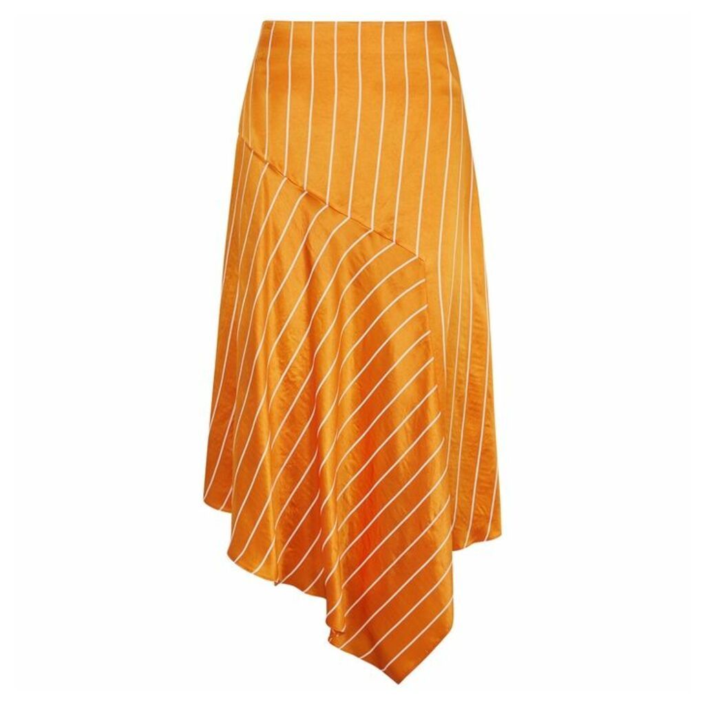 HUGO Rolina Striped Satin Midi Skirt