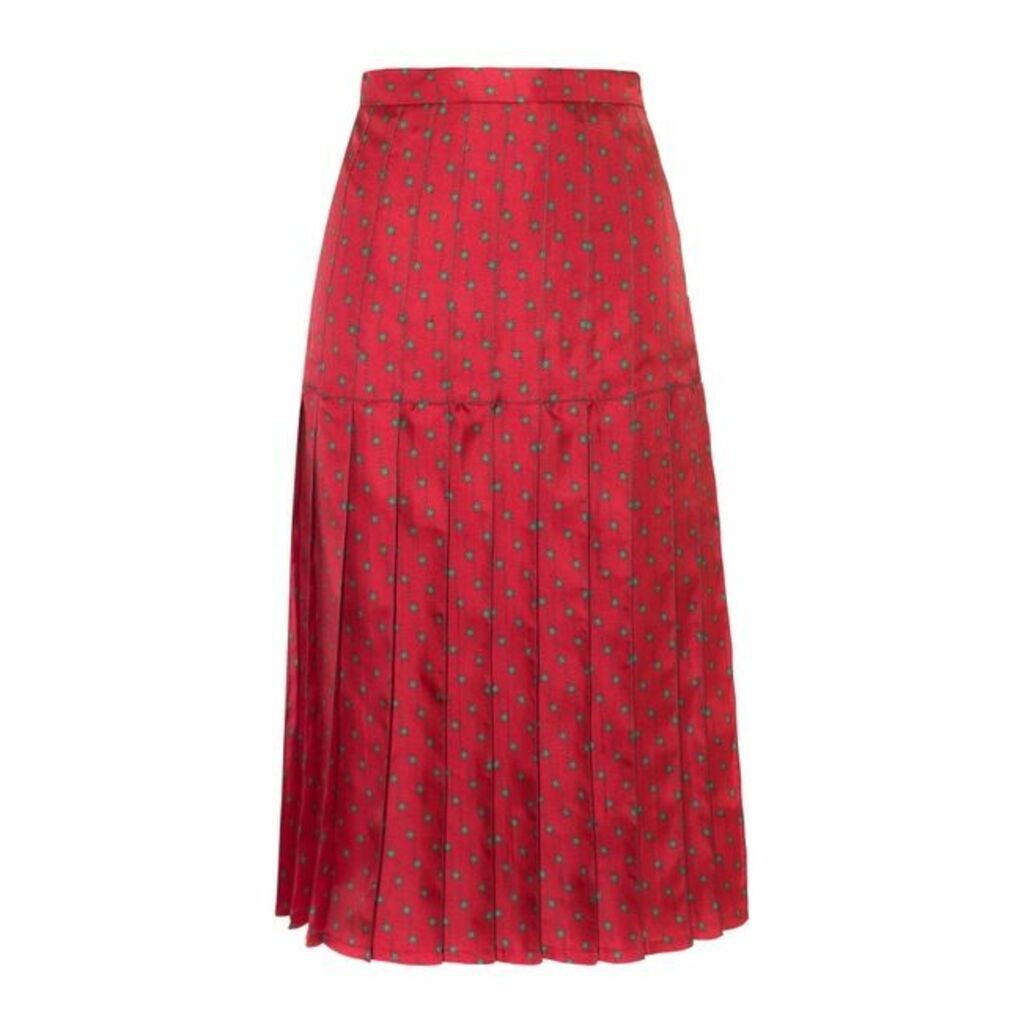 Lisou Liberty Red Star Print Silk Skirt