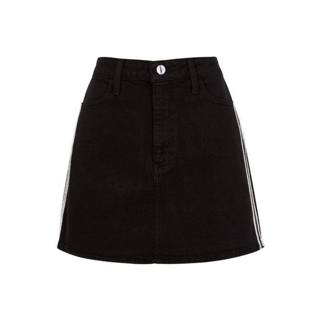 Alice & Olivia Jeans Good High Rise Black Stretch-denim Mini Skirt