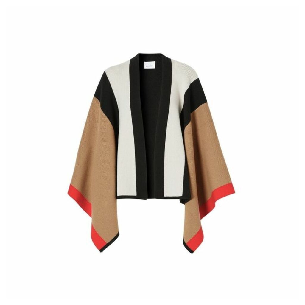 Burberry Striped Wool Cashmere Cape