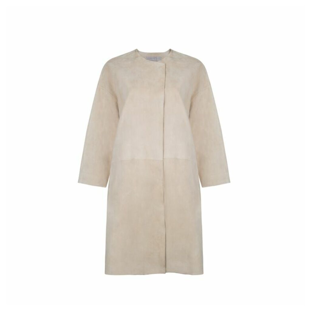 Gushlow & Cole Collarless Suede Coat